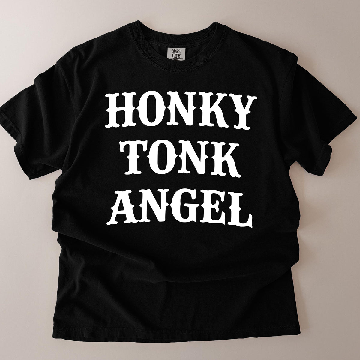 Comfort Colors Honky Tonk Angel Graphic Tee Vintage Country Western Rodeo Bar Babe Southern Cowgirl Aesthetic Shirt Gift Idea