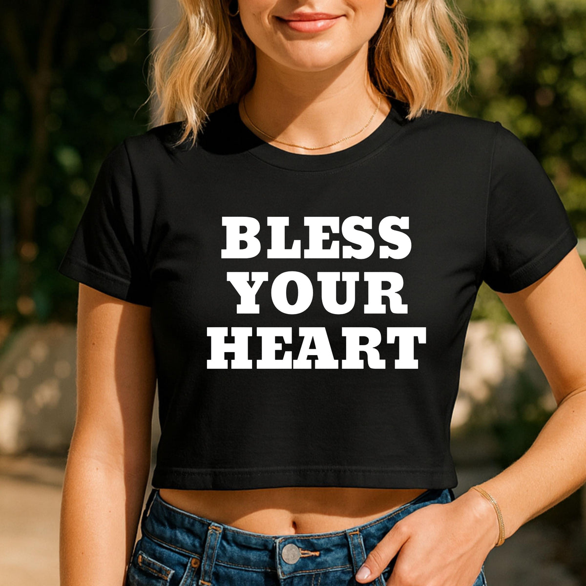 Bless Your Heart Crop Top Southern Sass Graphic Tee Funny Cute Country Girl Trendy Boutique Aesthetic Summer Gift Idea Vibes